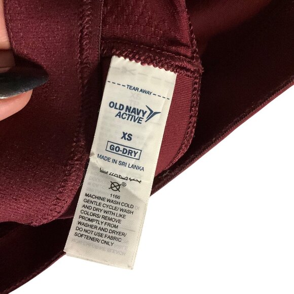 Old Navy Active Burgundy XS Racerback Sports Bra Go-Dry Moisture-Wicking new - Picture 3 of 4
